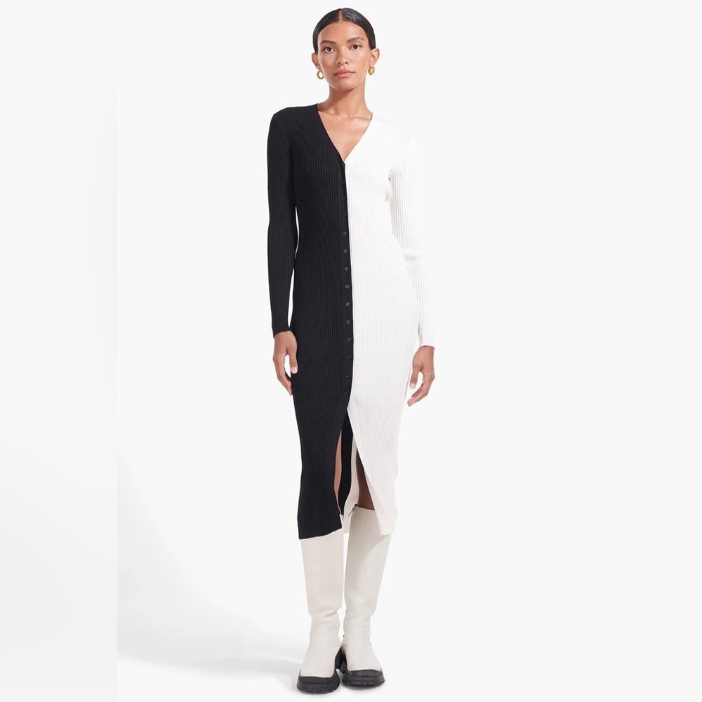 STAUD new Shoko Dress, size XS black/white